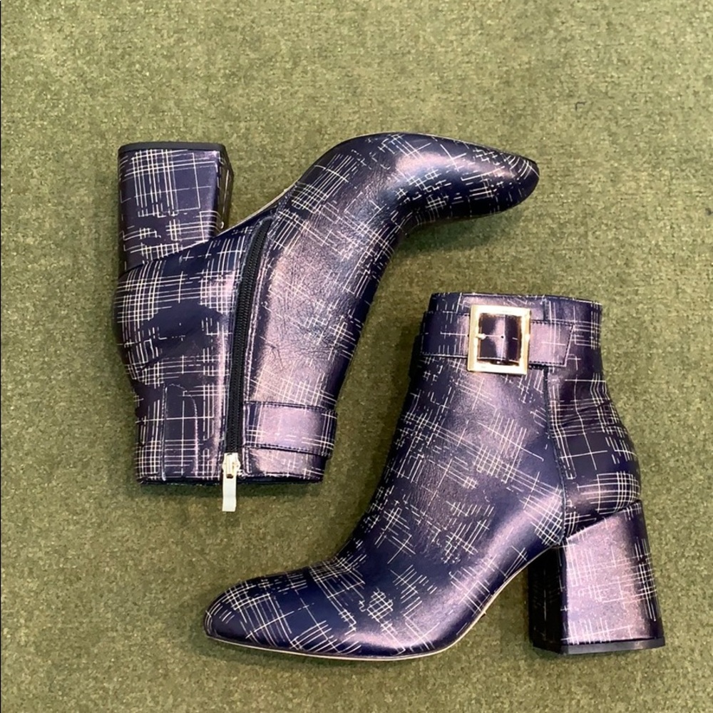 Nicole Miller plaid booties